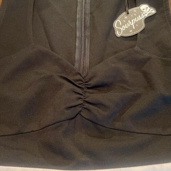 Sourpuss Black and White Sheath Dress Sleeveless Cocktail - Picture 7 of 12